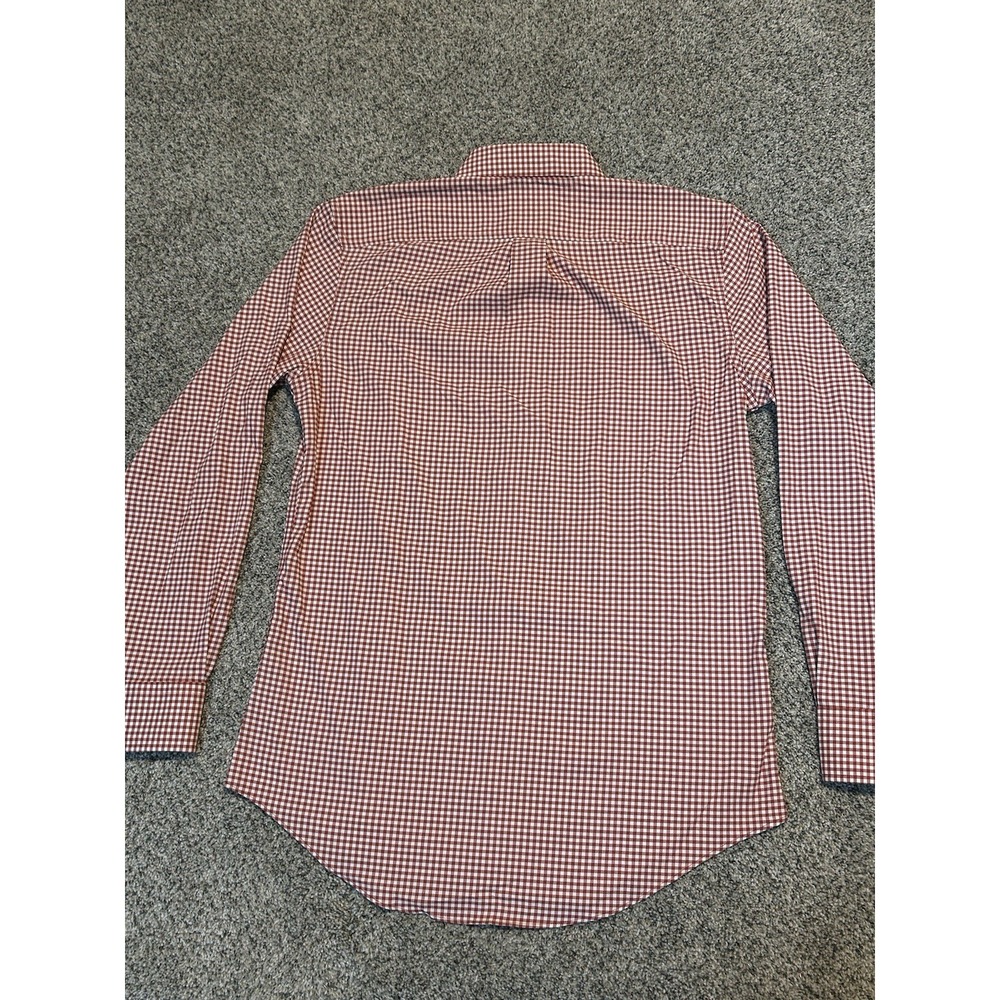 NWT Genteal Performance Button Down Mens SMALL Long Sleeve Plaid Gingham RED‎ - Picture 7 of 8